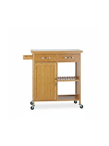 relaxdays Küchenwagen in Natur - (B)89,5 x (H)85,5 x (T)36 cm