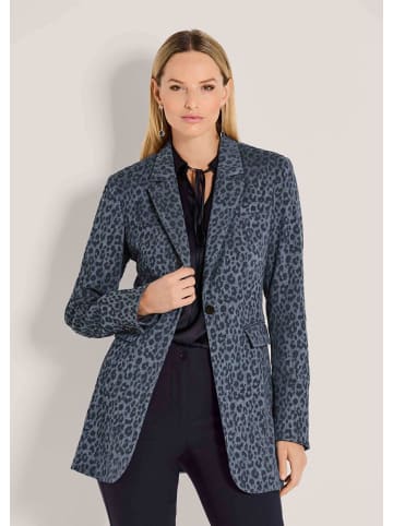 MADELEINE Langarm Denimblazer mit Leo-Flockprint in blue / nebelblau