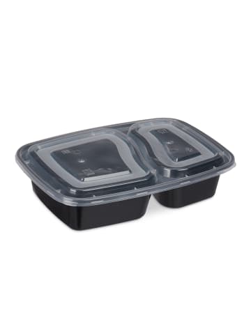 relaxdays 10x Meal Prep Box in Schwarz/ Transparent