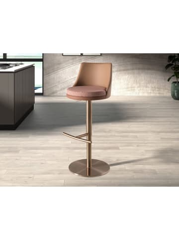 Angel Cerdá Drehbarer Hocker 4229 in Braun / Rosa – (B)45 x (H)79 x (T)47 cm
