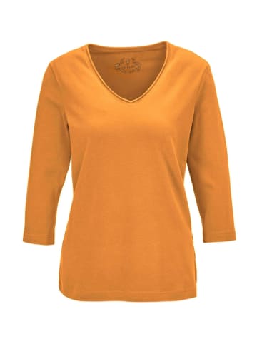 GOLDNER Shirt Shirt mit V-Ausschnitt in safran