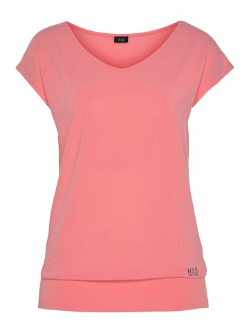 H.I.S. Funktionsshirt in koralle / schwarz