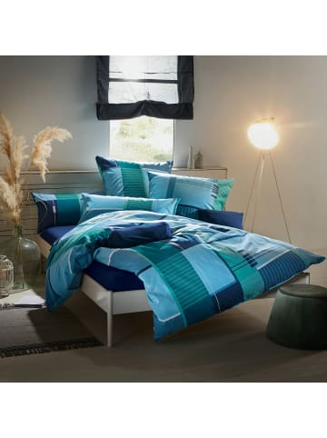 Erwin Müller Edel Flanell Bettwäsche in blau-türkis