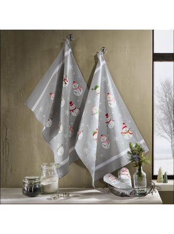 Erwin Müller Baumwolle Geschirrtuch 4er-Pack in Schneemänner