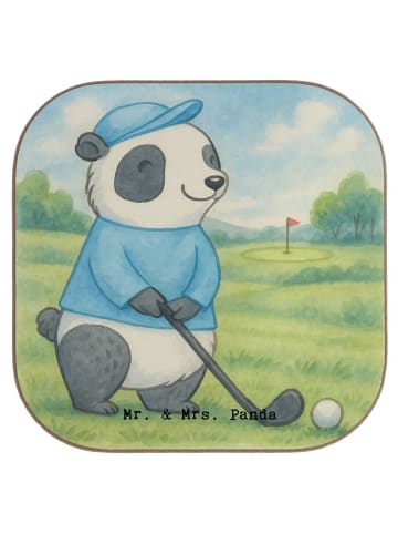 Mr. & Mrs. Panda Tassen Untersetzer Panda Golfen Design ohne Spruch in Weiß