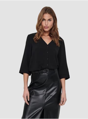 JACQUELINE de YONG Leichtes Crepe Hemd Blusen Shirt Basic Top Oberteil JDYLION in Schwarz-3
