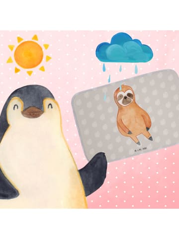 Mr. & Mrs. Panda Badteppich Faultier Zufrieden ohne Spruch in Grau Pastell