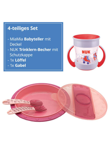NUK 4-tlg. Set für unterwegs inkl. Babyteller in rosa