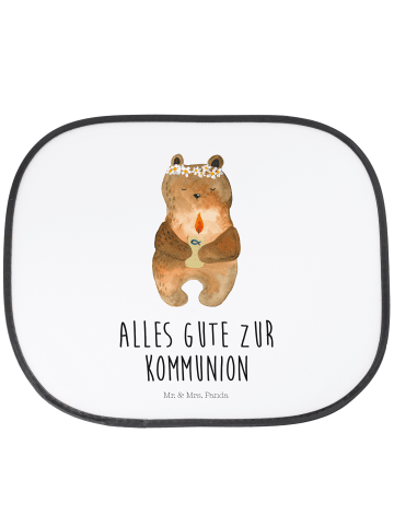 Mr. & Mrs. Panda Auto Fenster Sonnenschutz Bär Kommunion mit Spruch in Weiß
