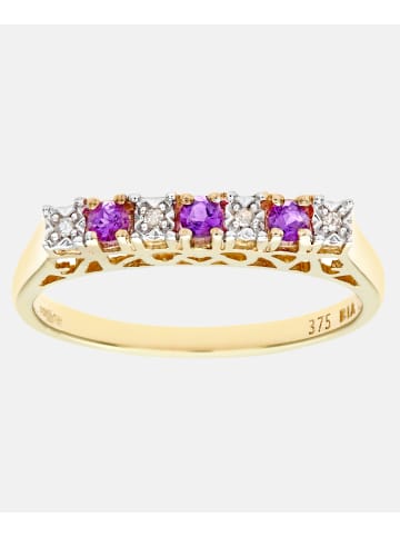 Diamant L'éternel Eternity-Ring aus 375 Gelbgold mit Diamant mit Amethyst