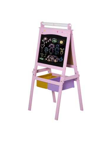 HOMCOM 3-in-1 Kindertafel Rosa