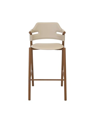 Angel Cerdá Hocker 4253 aus regeneriertem Leder, Sand - Walnuss