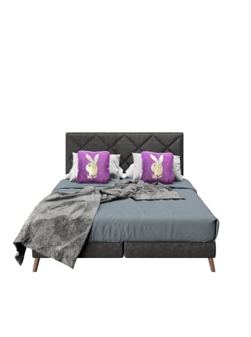 Playboy Boxspringbett "AUDREY" in Anthrazit - 180x200 cm