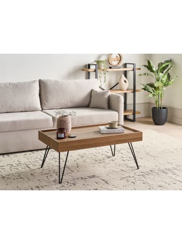 Beliani Couchtisch WELTON in Braun/Schwarz - (W) 60 x (H) 43 x (L) 100 cm