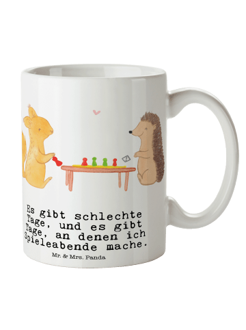 Mr. & Mrs. Panda Tasse Eichhörnchen Gesellschaftsspiele mit Spruch in Weiß