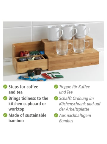 Wenko Bambus Treppe für Kaffee und Tee in Braun