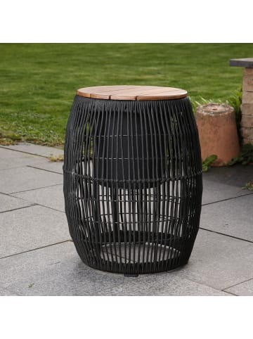 MARELIDA Beistelltisch Gartentisch mit Behälter H: 49cm in schwarz