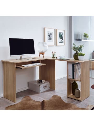 KADIMA DESIGN Design Schreibtischkombination 140 x 75,5 x 120 cm , in Sonoma