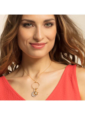 Thomas Sabo Charm-Anhänger Sonne Mit Perlmutt Stein in gold, weiß