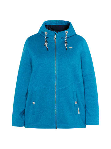 Schmuddelwedda Strickfleecejacke in Cyanblau Melange