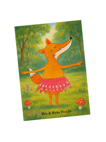 Mr. & Mrs. Panda Grußkarte Fuchs Ballerina Design ohne Spruch in Weiß