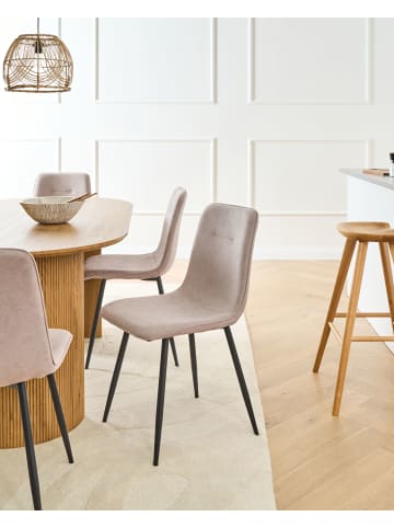 Beliani 4er-Set Esszimmerstuhl TUSCOLA in Beige/Schwarz