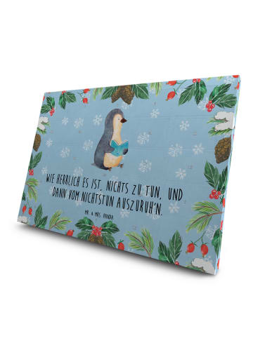 Mr. & Mrs. Panda Tee Adventskalender Pinguin Buch mit Spruch in Eisblau