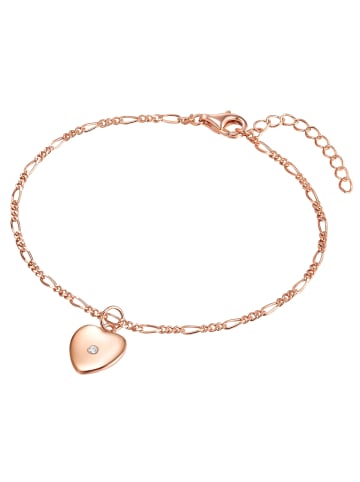 Lulu & Jane Diamant-Armband Herz Sterling Silber Diamant in roségold