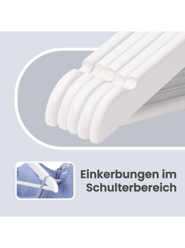 SONGMICS 20er-Set: Kleiderbügel Cason in Weiß - (B)20 x (H)1.2 x (T)35 cm