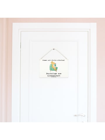 Mr. & Mrs. Panda Schild Psychologe Leidenschaft mit Spruch in Weiß