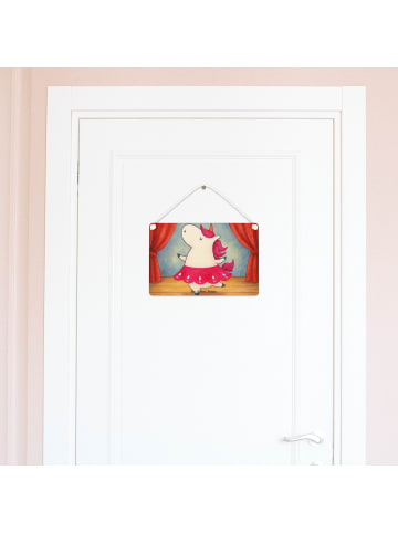 Mr. & Mrs. Panda Holzschild Einhorn Ballerina Design ohne Spruch in Weiß