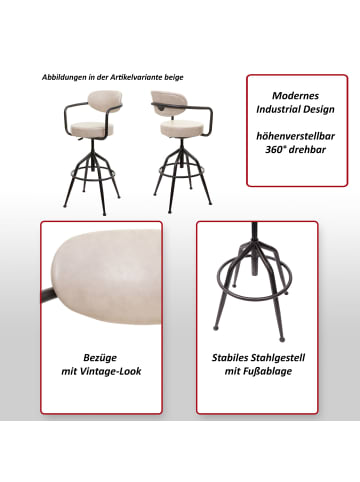 MCW Barhocker H10f im Industriedesign, Vintage beige