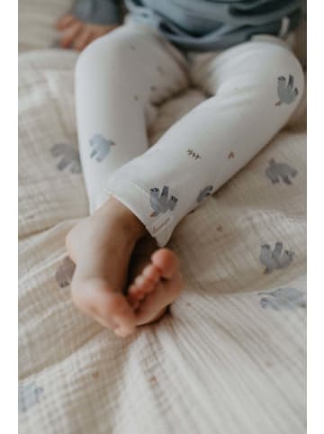 leevje Pyjama Set birds' aus Bio-Baumwolle in blue & light beige