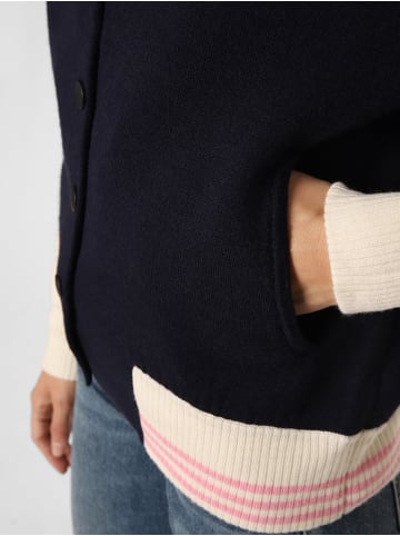 IPURI Strickjacke mit Merino-Anteil in marine ecru - 0002