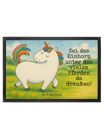 Mr. & Mrs. Panda fußmatte Einhorn Stolzieren Design mit Spruch in Weiß