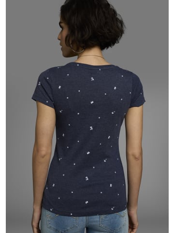 Kangaroos T-Shirt in marine-meliert-bedruckt