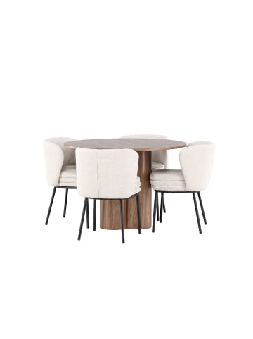 ebuy24 Essgruppe Olivia (5-teilig) Braun 110 x 110 cm