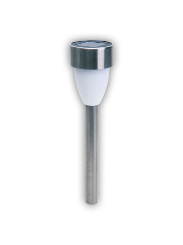 näve LED Solarleuchte "CYRAL" in stahl-blank - (L)5.5 cm x (B)5.5 cm x (H)36.5 cm