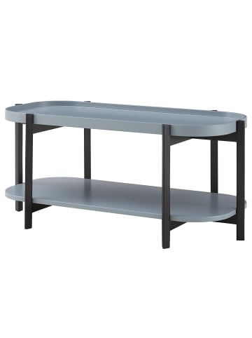 home24 home24 Couchtisch aus lackiertem MDF & massiven Eichenbeinen in Blaugrau in Blaugrau