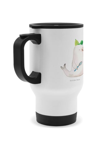 Mr. & Mrs. Panda Thermobecher Für Kaffee Robbe Sherlock ohne Spruch in Weiß