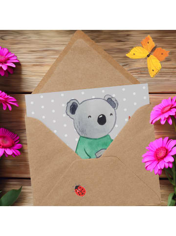 Mr. & Mrs. Panda Grußkarte Gärtner Herz ohne Spruch in Grau Pastell