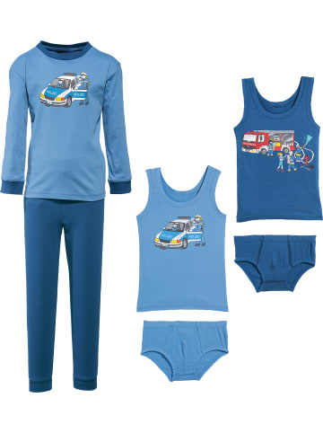 Erwin Müller Single-Jersey Jungen-Wäsche-Set 6-tlg. in blau/marine