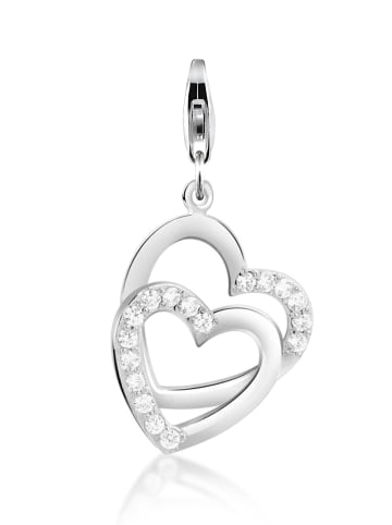 Nenalina Charm 925 Sterling Silber Herz in Silber