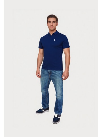 U.S. Polo Assn. Poloshirt 'Knopflos' in dunkelblau