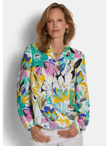 GOLDNER Kurzgröße:  Blusenshirt Viskosebluse mit Blumenprint in bunt / gemustert