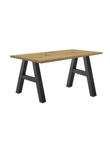 58 aufm Kessel SCHREIBTISCH Edi 6 140 x 70 x 75 Bürotisch schwarzstahl/asteiche