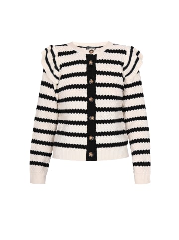 DreiMaster Damen Cardigan in Schwarz Weiss Streifen
