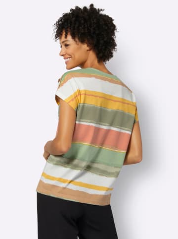 WITT WEIDEN Kurzarmshirt in khaki-ecru-bedruckt