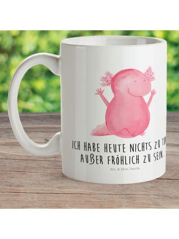 Mr. & Mrs. Panda Plastikbecher Axolotl Hurra mit Spruch in Weiß