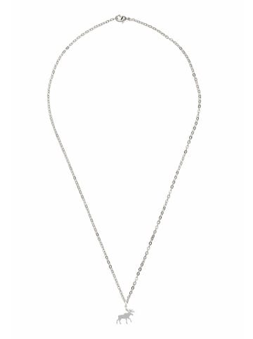 Gemshine Kette mit Anhänger Alpin Elch mit Geweih in silver coloured